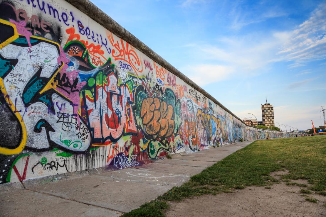 Deler av Berlinmuren som fortsatt står